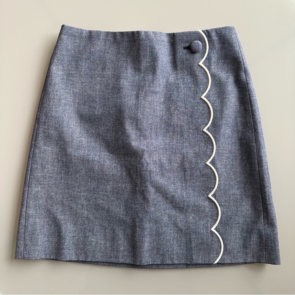 J.Crew Scalloped Chambray Skirt
